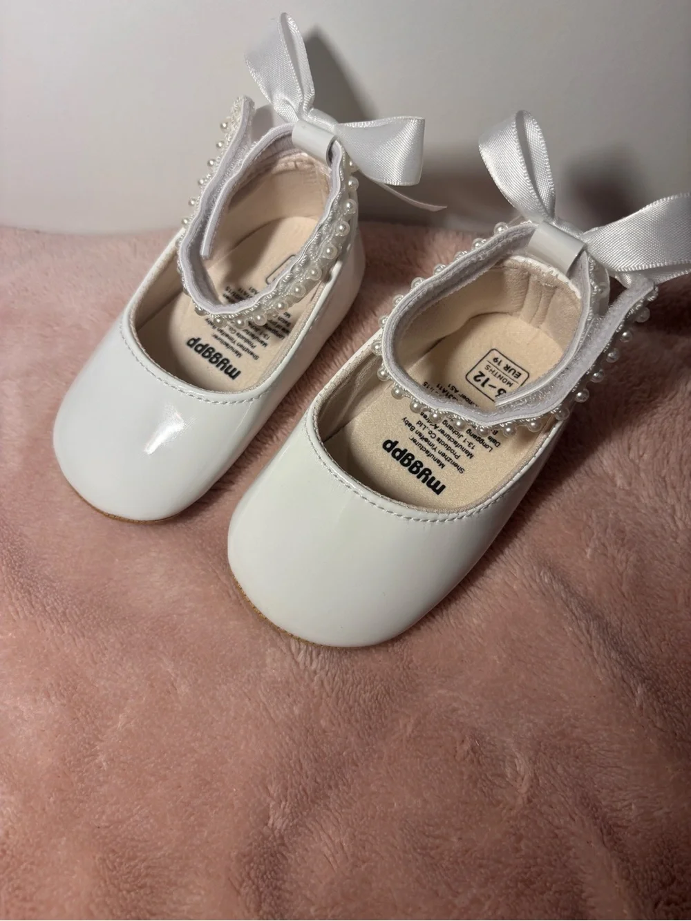 White Pearl-Trim Girls' Mary Jane Shoes